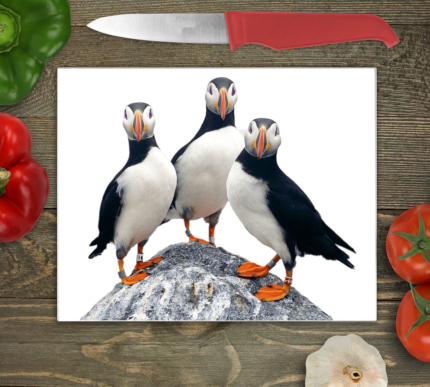 Puffin Glass Chopping Board, Puffin Glass Chopping Board